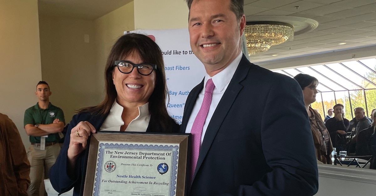 Nestlé Health Science honored as a 2022 NJ Recycling Leader